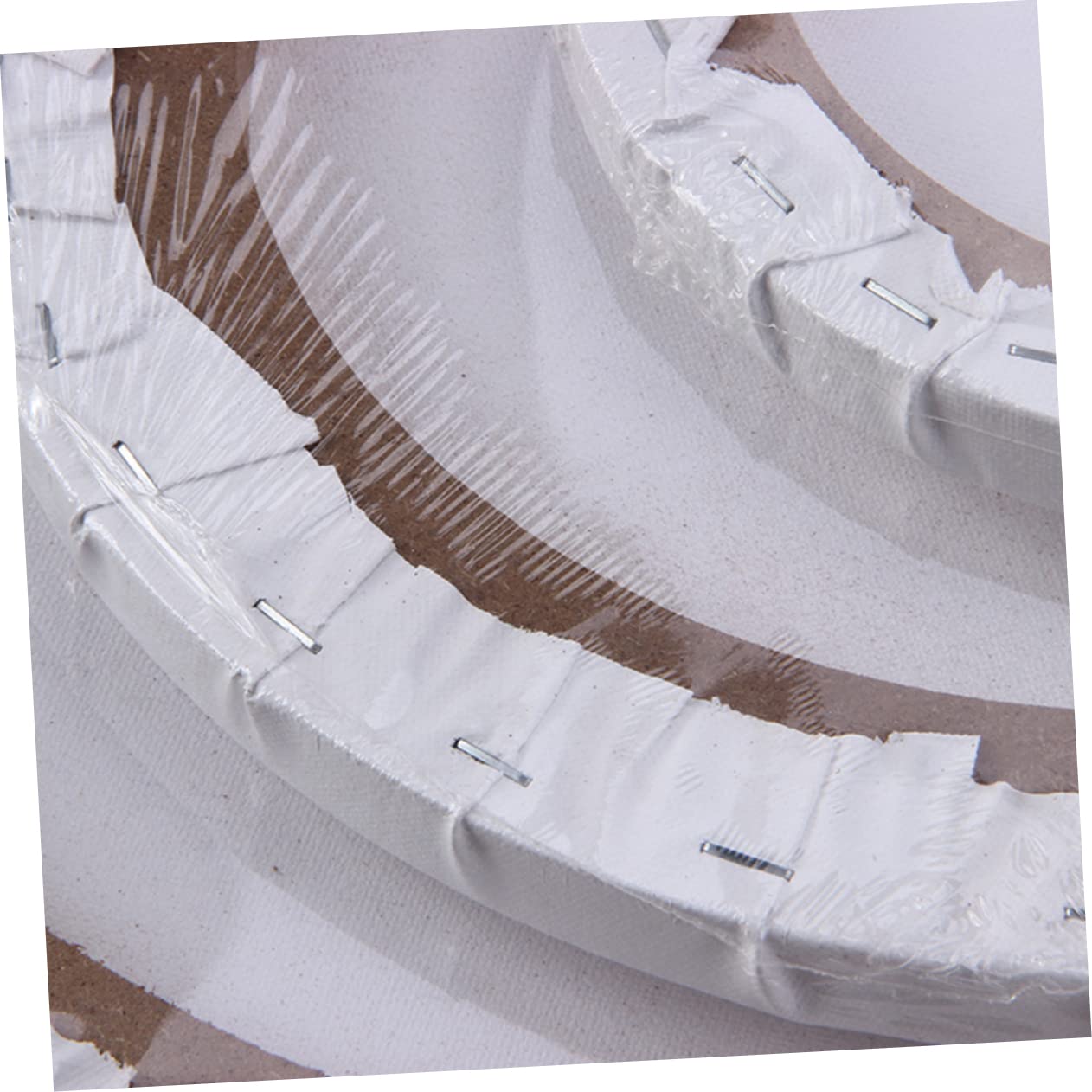 DOITOOL Round Cotton Canvas Frame for Oil Painting Stretched White Painting Panel for DIY Art Projects for Acrylics and Creative Expressions