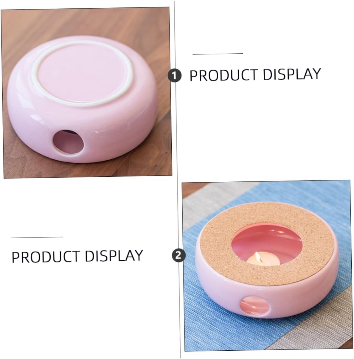 ULTECHNOVO Ceramic Teapot Warmer Portable Lightweight Tea Stove for Home with Stable Heat Performance Multi Functional Tea Accessory Suitable for Teapot Heating and Desktop Decoration Pink