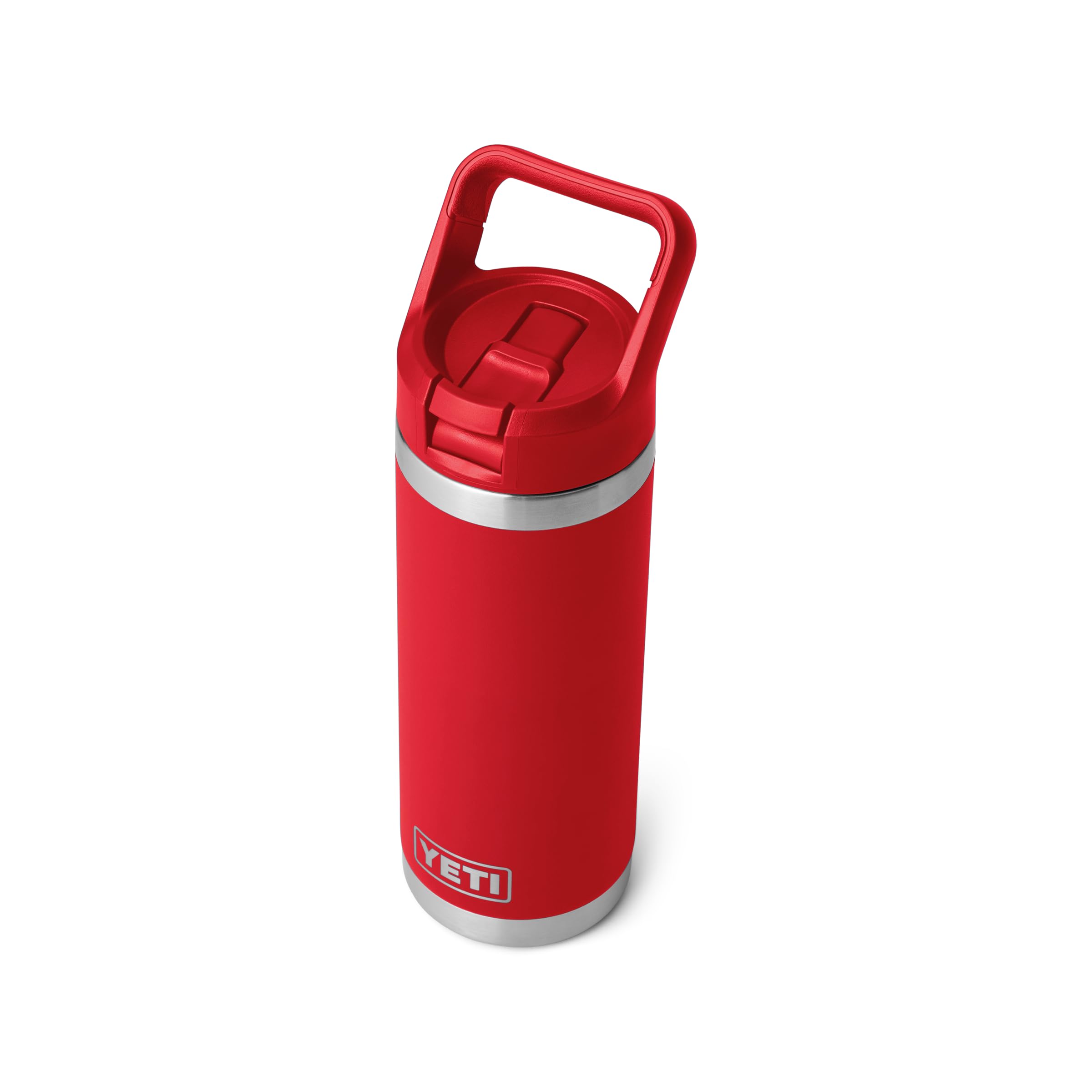 YETI Rambler C Straw Bottle, Stainless Steel Vacuum Insulated Bottle with Straw Cap, Rescue Red, 18 oz (532 ml)