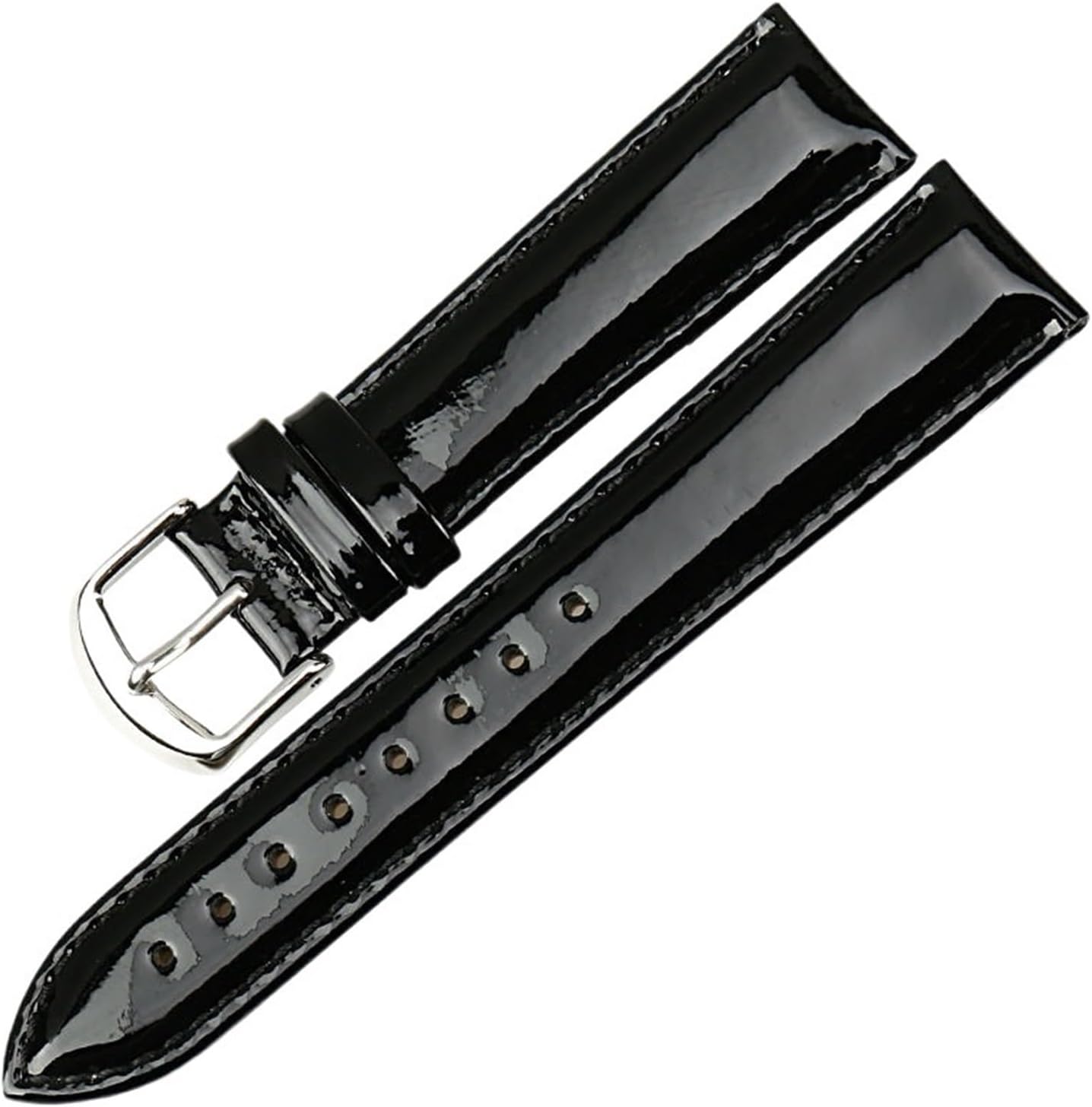 XILILHC Genuine Leather Watch Band 12MM 14MM 16MM 18MM 20MM Strap Bracelet Black Patent Leather Watchband Accessories