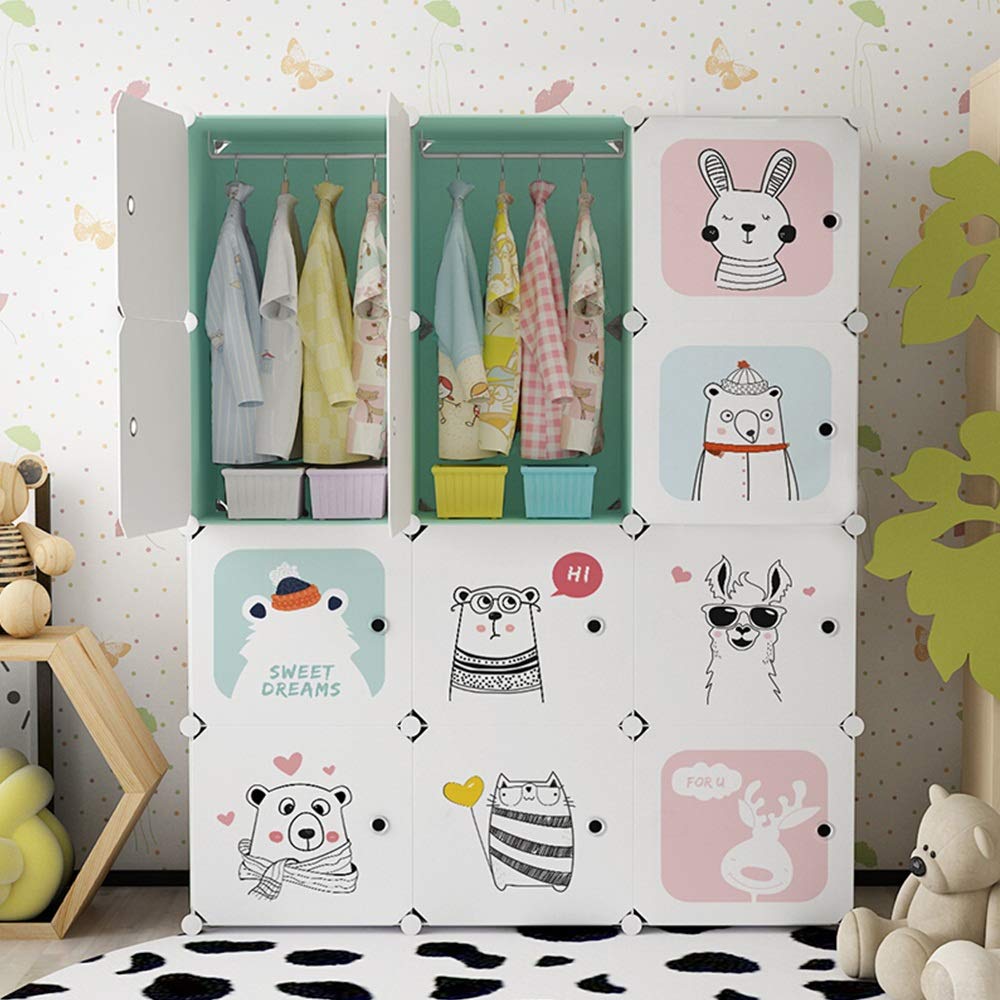 Amazon｜クローゼット 漫画ポータブル子供の寝室のクローゼット収納