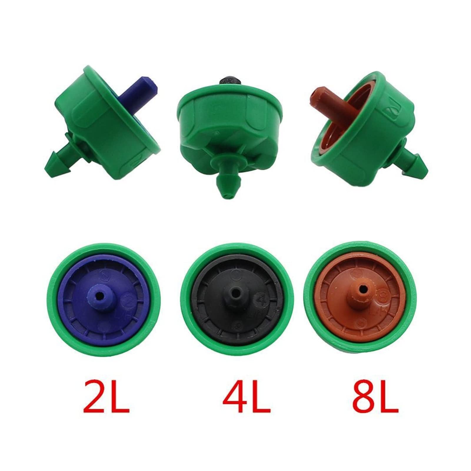 nawadnianie trawnika ogród nawadnianie 4-kierunkowe zakrzywione strzałka system nawadniania kropelkowego 3/5 mm wąż nawadnianie kropelkowe zestaw nawadniania, z 2 l/4 l/8 l stały przepływ urządzenie nawadniające 20 zestawów (kolor: zestaw 2 l)