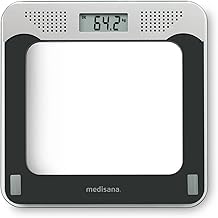 medisana PS 425 Talking Scale, Precise Digital Glass Scale, 4 Languages, Integrated Automatic Shut-off Function, Black/Grey, Up to 180 kg