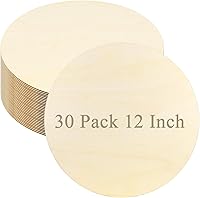 Vista 9 de 20 discos de madera de 12 pulgadas para manualidades, círculo de madera sin terminar, recortes redondos de madera para manualidades, pintura, puerta