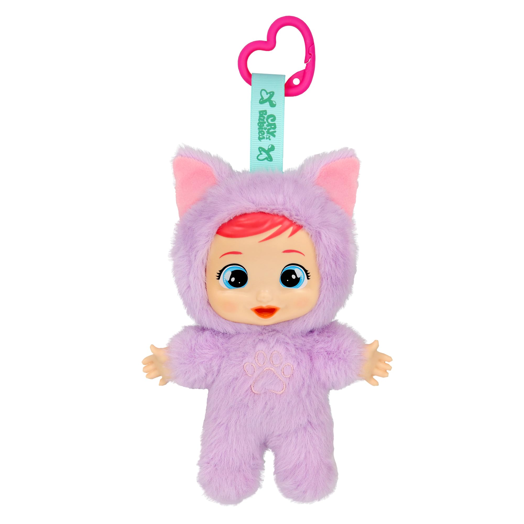 Cry Babies Cuties Katie Mini Baby Plush Doll Portable Posable Soft Body With Clip Toy For Kids Age 3 Years and Up