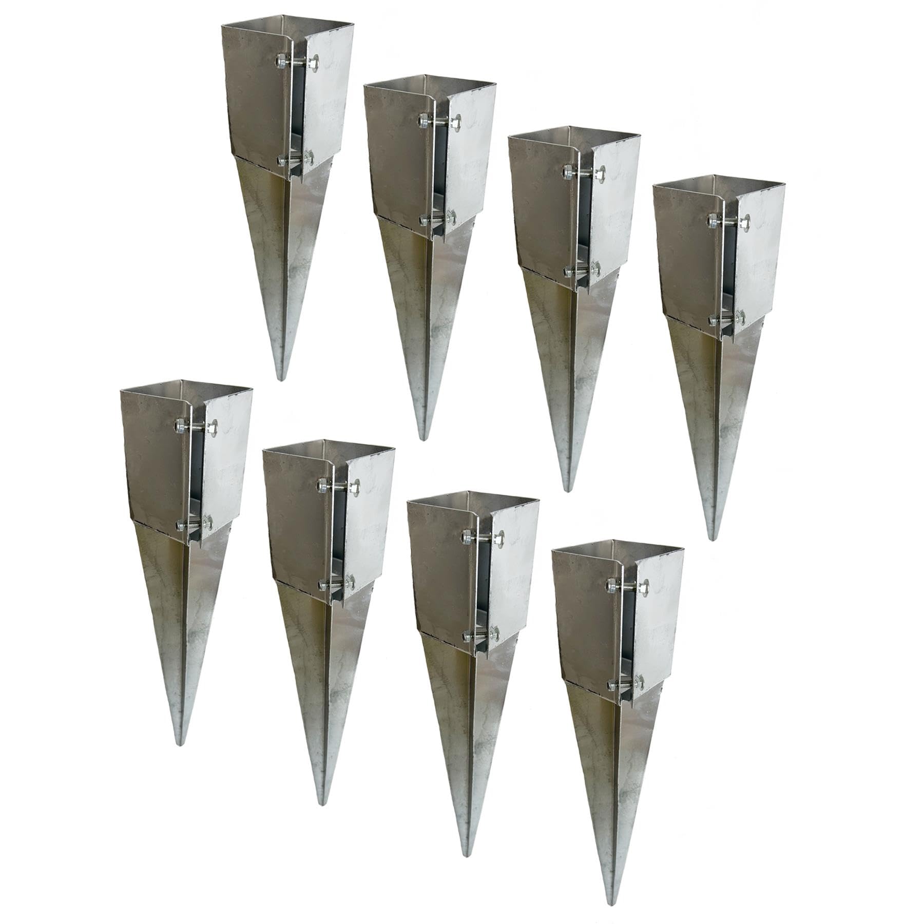 Fence Post Holder Support Drive in Spike Galvanised 100 x 100 x 750mm 8PK