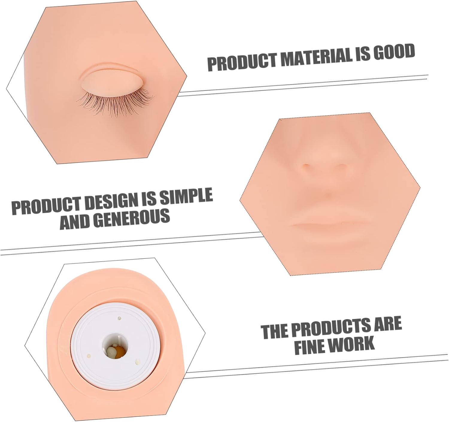 Housoutil 2pcs Cosmetology Mannequin Head with Removable Eyelids for Eyelash Extension Training Realistic Practice Head for Makeup Facial Massage Eye Techniques Students