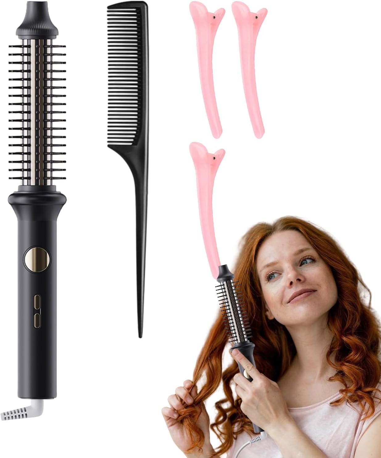 Hair Curling Brushes with Heat | Electric Heated Styling Round Comb | Anti-Scald Volumizing Curl Comb No Damage Styler for Dormitory Home Accessories
