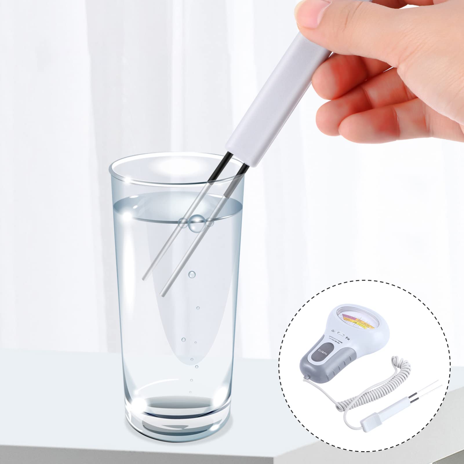 Poolwasserqualitätsprüfer Ph und Cl2-tester aus Kunststoff Weiß