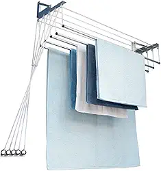 Varal Master Innovar Teto e Parede com 5 Varetas de 1,2m, Cor Branca, Maxeb.