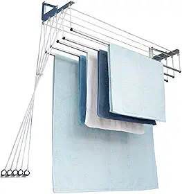 Varal Master Innovar Teto e Parede com 5 Varetas de 1,2m, Cor Branca, Maxeb.