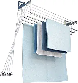 Varal Master Innovar Teto e Parede com 5 Varetas de 1,2m, Cor Branca, Maxeb.
