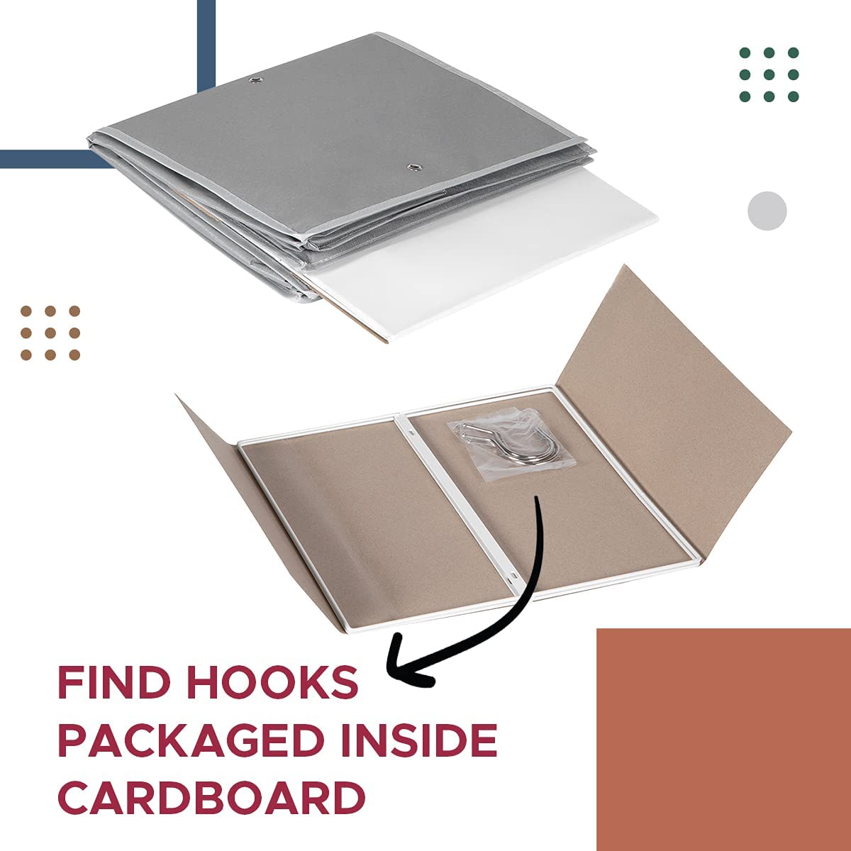 Hold N' Storage - Organizador de armario colgante de 3 estantes – Almacenamiento de armario y organizador colgante de armario RV – Gris con barra de metal negro – 12 pulgadas de ancho x 12 pulgadas de