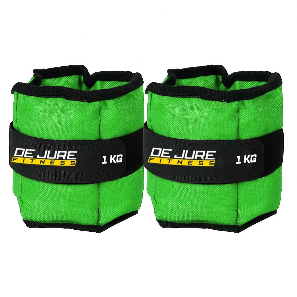 Ankle & Wrist Weight Set, Adjustable Strap, 1KG Pair (1Kg x 2 = 2kg) (E) Green