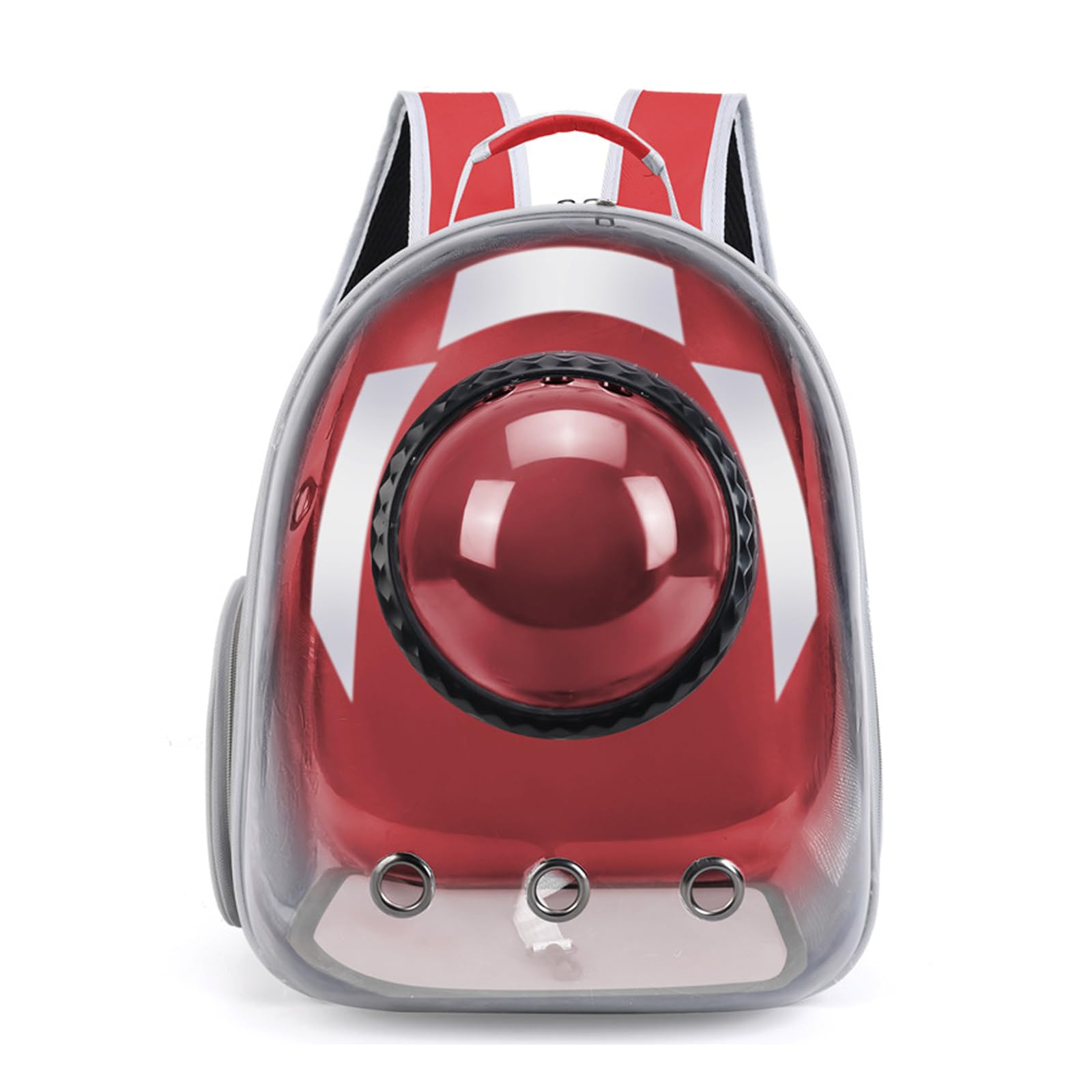 Mochila para Gatos, Mochila Transparente Expandible para Mascotas, Mochila para Gatos con Cápsula Espacial Ventilada, Mochila Portátil para Cachorros para Viajes De Camping,Rojo
