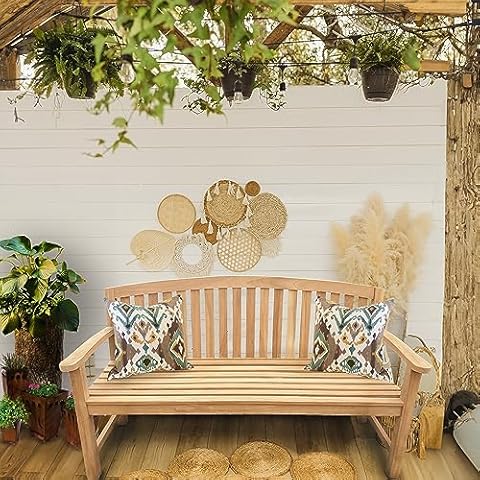 Seven Seas Teak San Jose Teak Outdoor Patio Bench, 6 Foot Made from Solid Teak Wood Cover