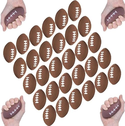 Schaumstoffbälle,Mini Sportbälle,5.5cm Mini Stressbälle,60 Stück Fußball-Rugby Stressbälle,Stressabbau Spielzeug,Schaum Antistressball,Rugby Stressbälle für Kinder und Erwachsene-Party-Zubehör