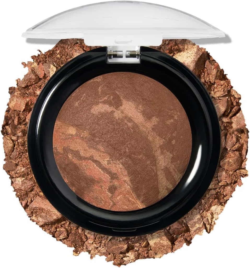 LAURA GELLER NEW YORK Award-Winning Baked Balance-n-Brighten To Go Travel Size Color Correcting Powder Foundation - Deep - Buildable Light to Medium Coverage - Demi-Matte Natural