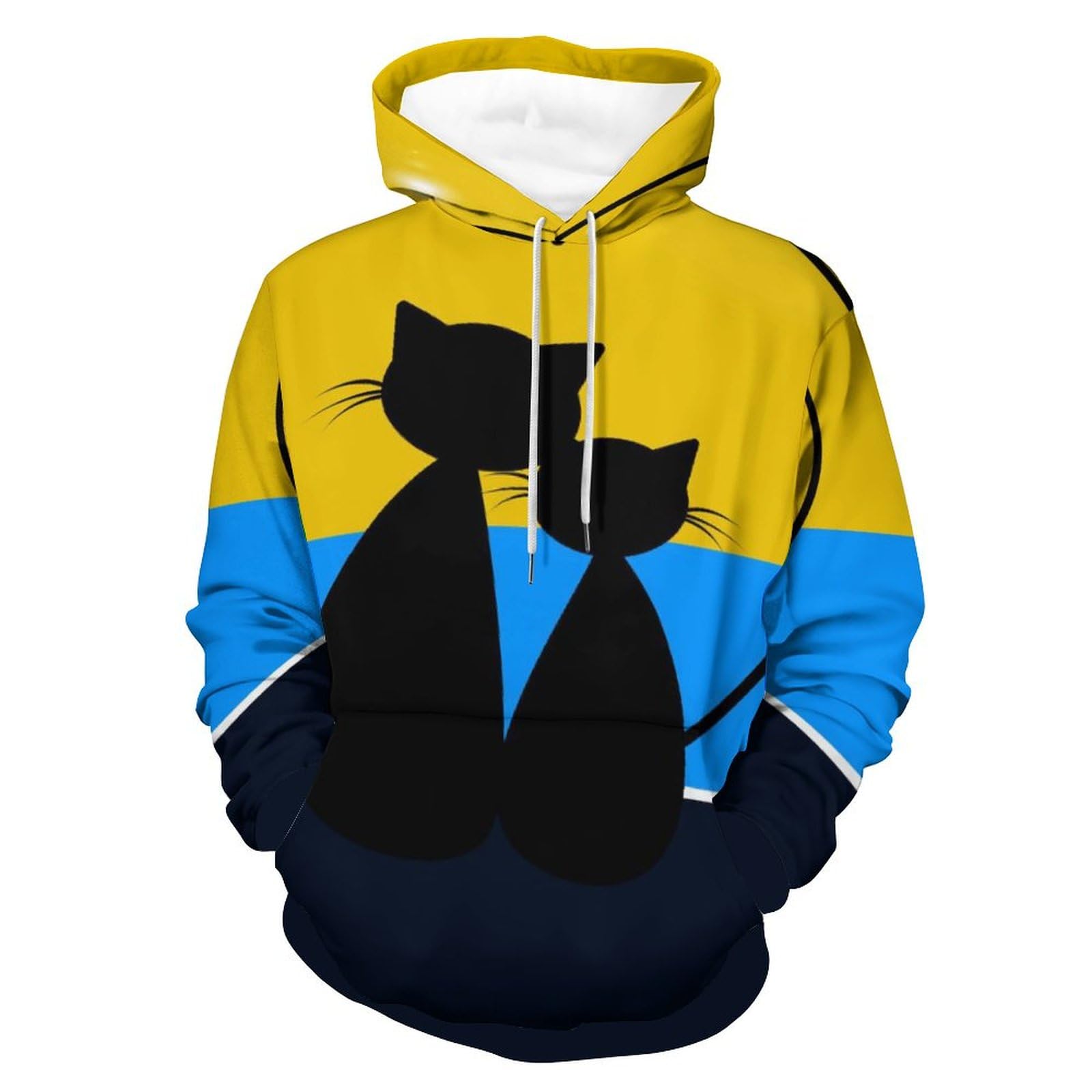 Sweats à capuche couple de chats pull cadeau saint valentin - 8