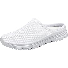 Slippers for Women Breathable Mesh Walking Mules Sneakers Open Back Slip On Shoes Summer Lightweight Shoe Anti Slip Shoes Walking Sandals Comfy Non Slip Slippers Closed Toe Slides Slipper