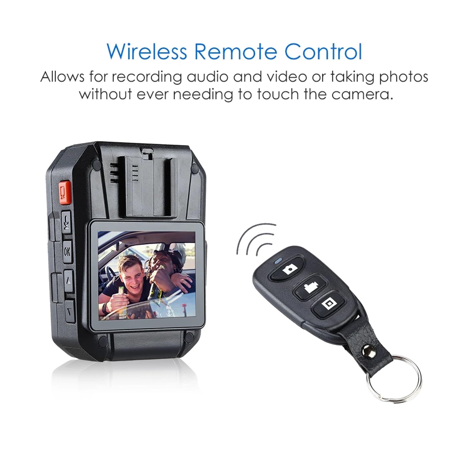 Camara Corporal, WA7-D Mini cámara de policía desgastada por el Cuerpo HD 1296P cámara portátil grabadora de vídeo DVR cámara de policía de Control Remoto con Base de Carga(32GB Without GPS)