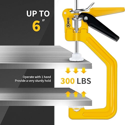 Miniatura 3 de XINQIAO Abrazaderas de madera para carpintería, abrazaderas de trabajo de madera de acero resistente, juego de abrazaderas de barra de agarre rápido