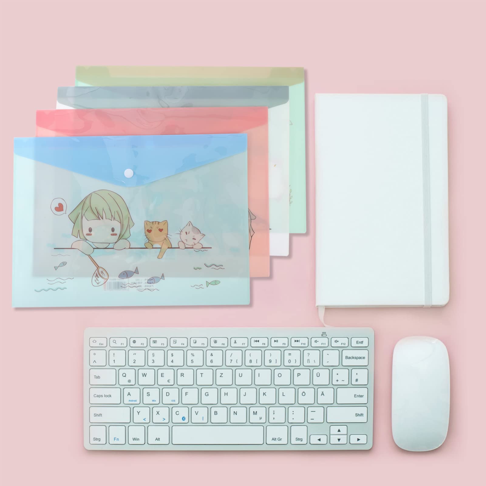 PLAFOPE 16Pcs Cartoon Document Folder File Pouch Storage Bag for Boy Girl Compact and Easy to Organize with Button Closure Adorable Design School Supplies - Image 2