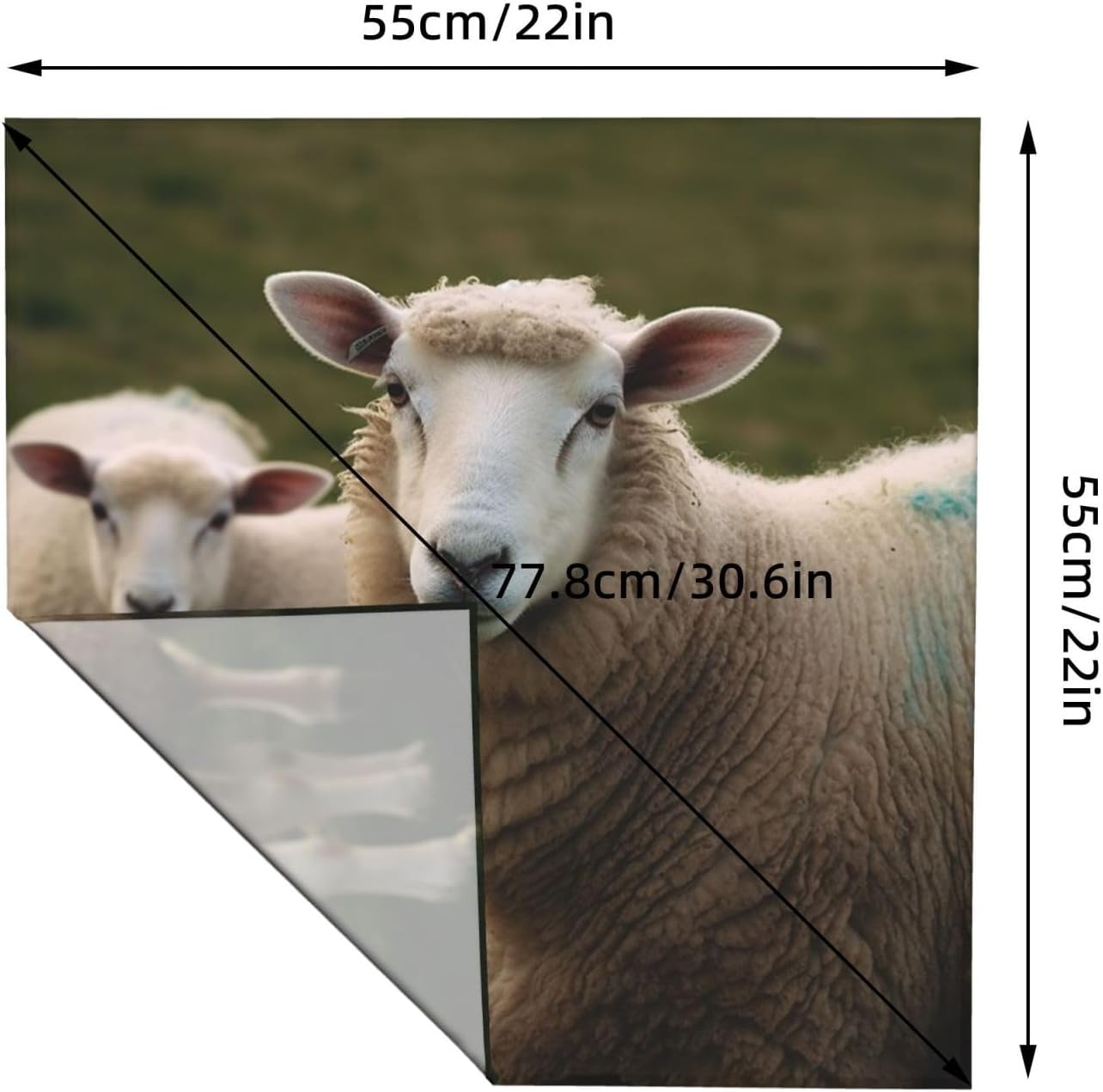 Cooling Bandanas for Men Women Square Hair Scarf 22" x 22" Novelty Headband Sheep Animal Neckerchief