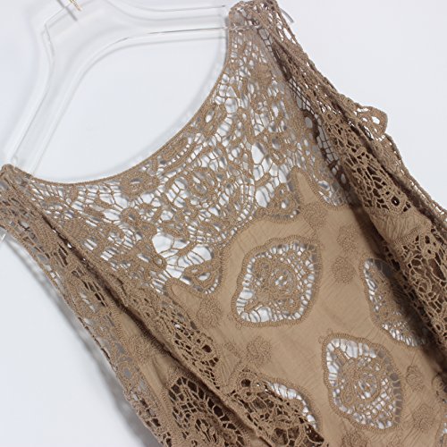 Image of JASTIE Women Open Stitch Cardigan Boho Sleeveless Hippie Summer Hollow Out Solid Crochet Vest