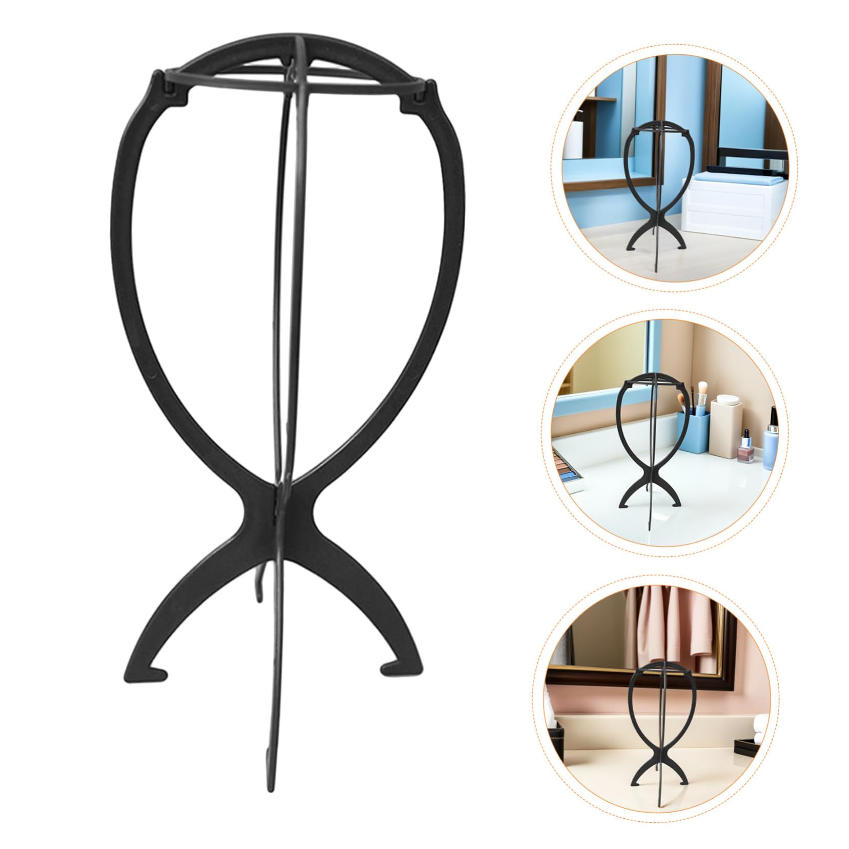 FRCOLOR Soporte para Pelucas de Pp Negro, Pack de 10 Piezas