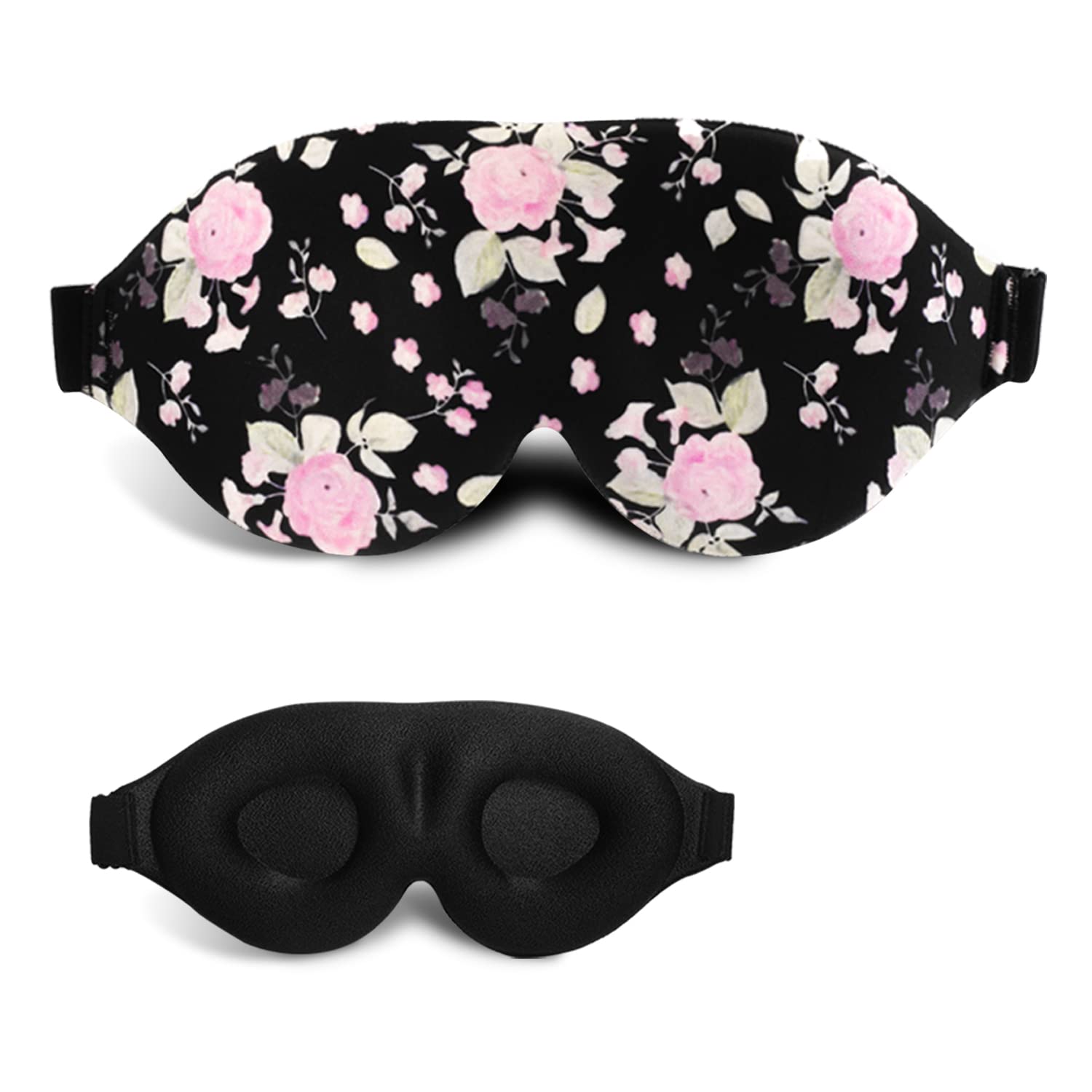 3D Sleep Mask, 100% Blackout 3D Contoured Sleep Eye Mask, Comfortable & Super Soft Sleepin...
