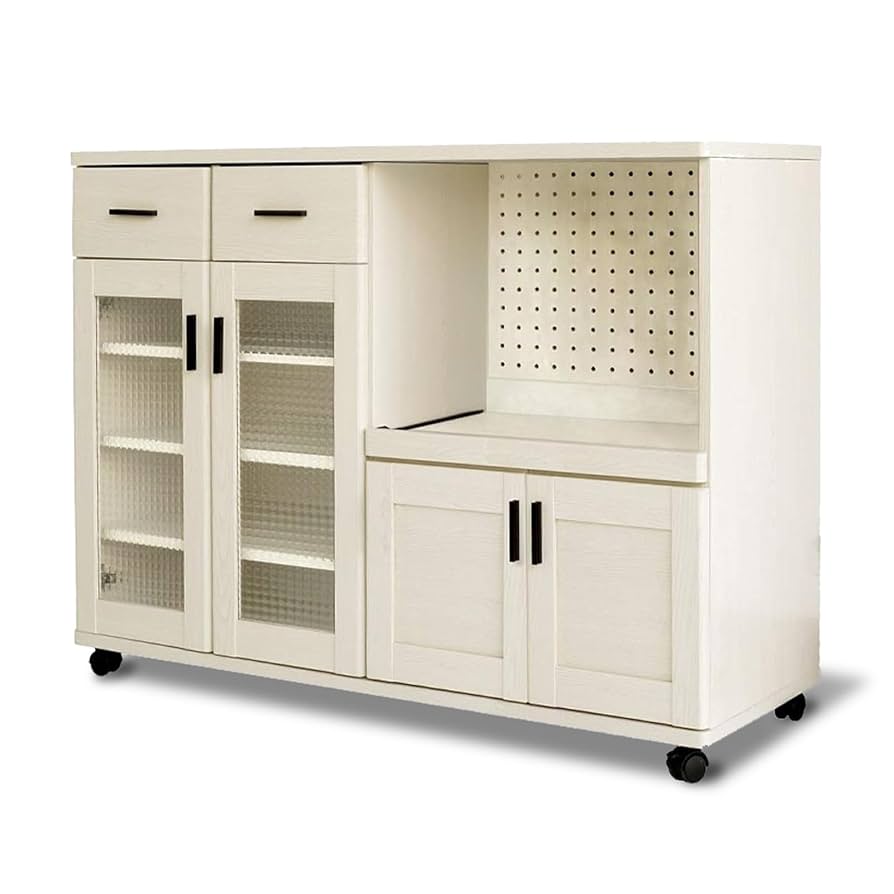 ホワイト食器棚・キッチンカウンター 楽天市場】キッチンカウンター レンジ台 食器棚 完成品 おしゃれ