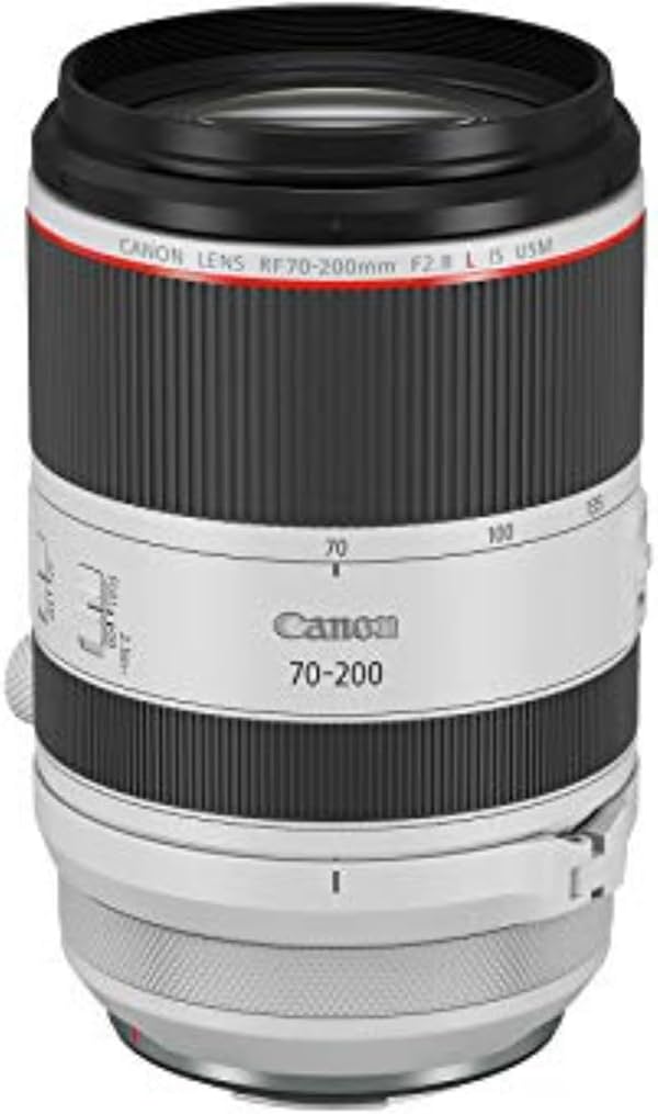 Lente Canon RF70-200mm F2.8 L is USM, lente zoom teleobjetivo sin espejo, compatible con cámaras EOS R de la serie APS-C y Full-Frame, estabilización de imagen, fotografía de paisajes y deportes, blanco