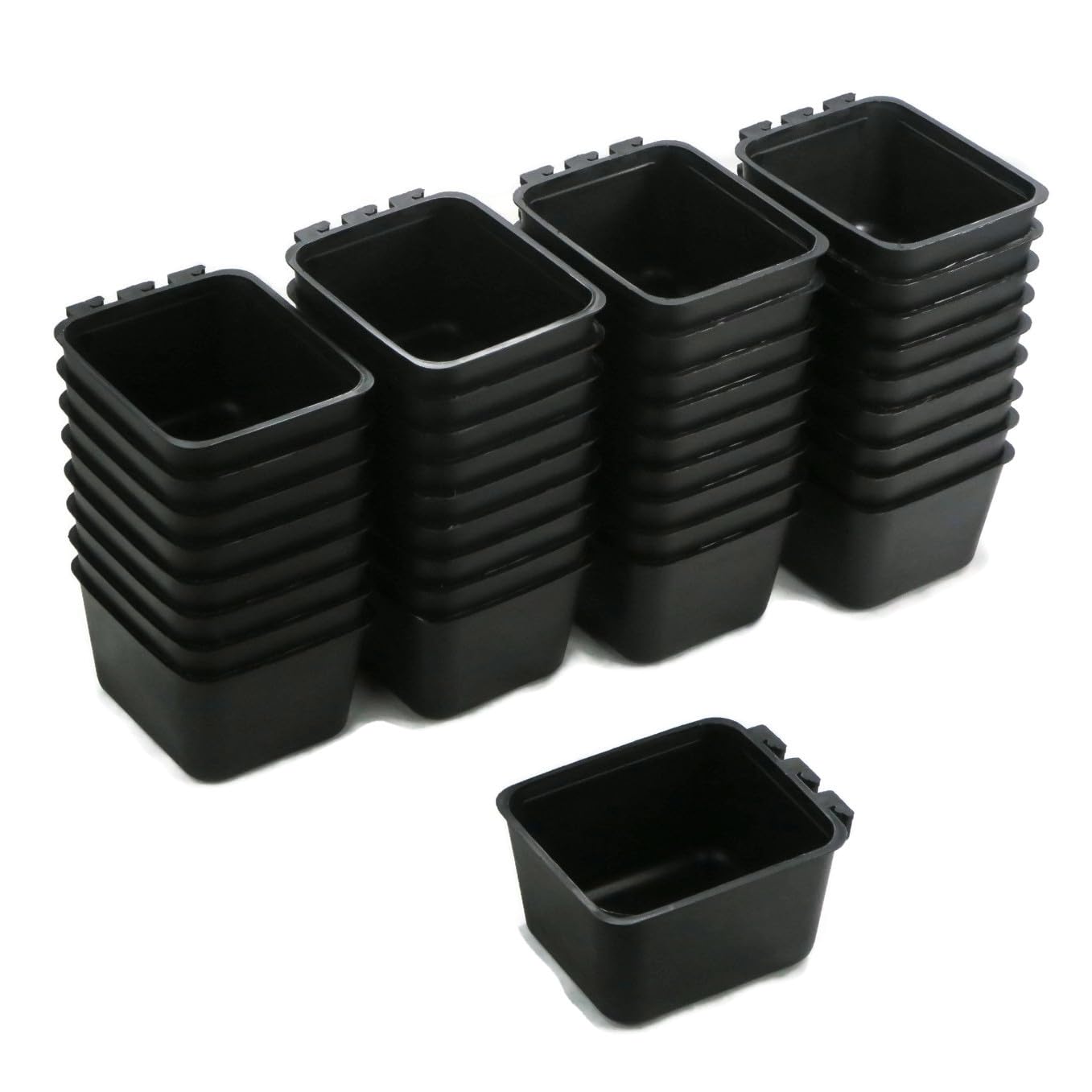 The ROP Shop | Lot de 36 gobelets cage noirs pour nourriture et eau pour volailles, canards, oiseaux, hamsters
