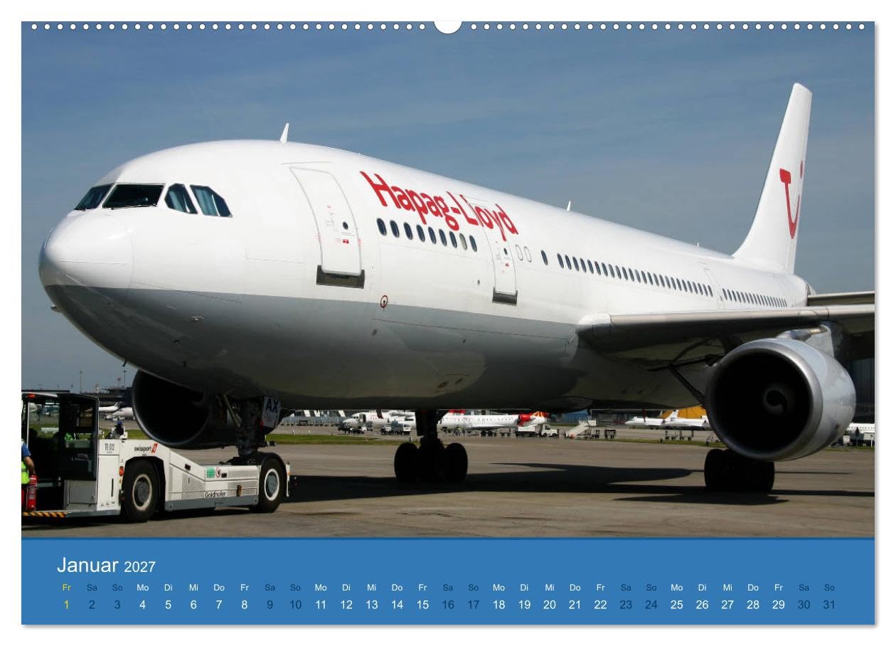 CALVENDO - Airbus Airliners (Wandkalender 2027 DIN A2 quer), Monatskalender: Die Airbus Flugzeug Familie deckt heute das ganze Airline Spektrum ab. Grund genug, hier alle eigene Airbus Modelle Revue p