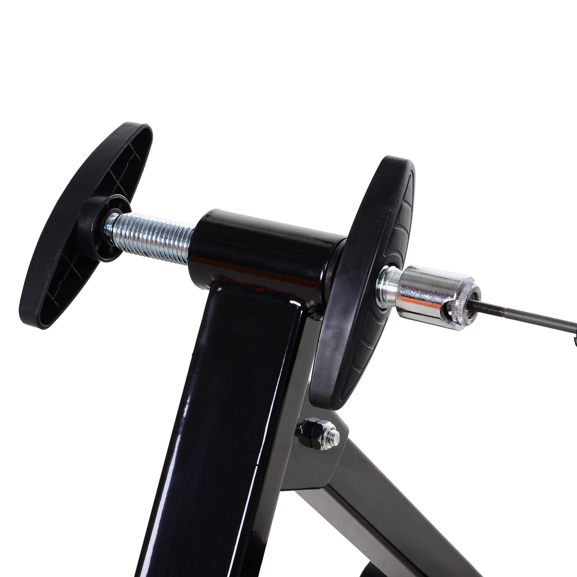 HOMCOM Rodillo de Bicicleta Entrenamiento Plegable con Resistencia Magnética para Ruedas de 26-28 Pulgadas Soporte Entrenador Bici para Casa Interior 54,5x47,2x39,1 cm Negro
