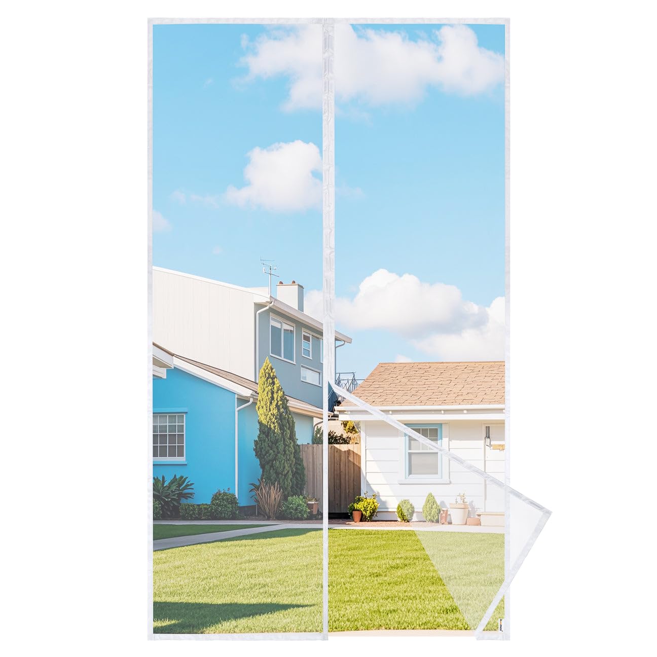 HOOMEE Zanzariera per Porta, 140x240 CM-Tenda Magnetica per Porte Finestre e Patio, Magneti Potenti per una Perfetta Chiusura Automatica, Installazione Facile senza Foratura (Bianco)