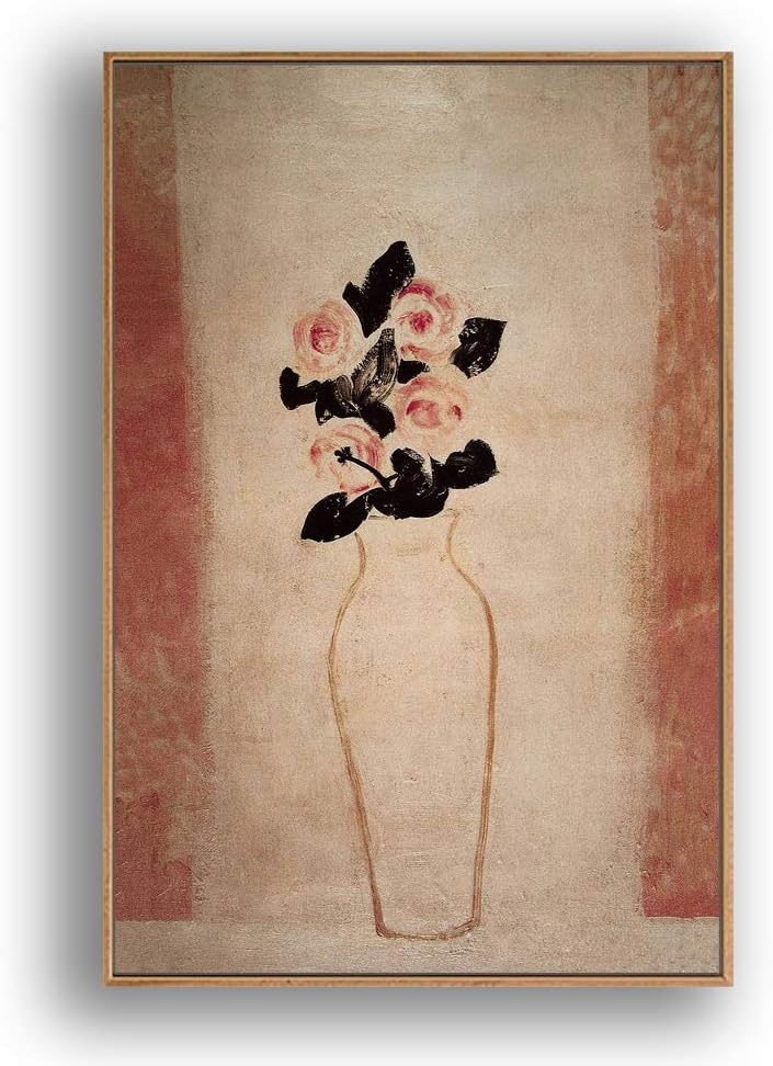 IDEA4WALL Framed Canvas Wall Art for Living Room, Bedroom Elegant Vase Plants by Sanyu Canvas Prints for Home Decoration Ready to Hanging - 16x24 inches