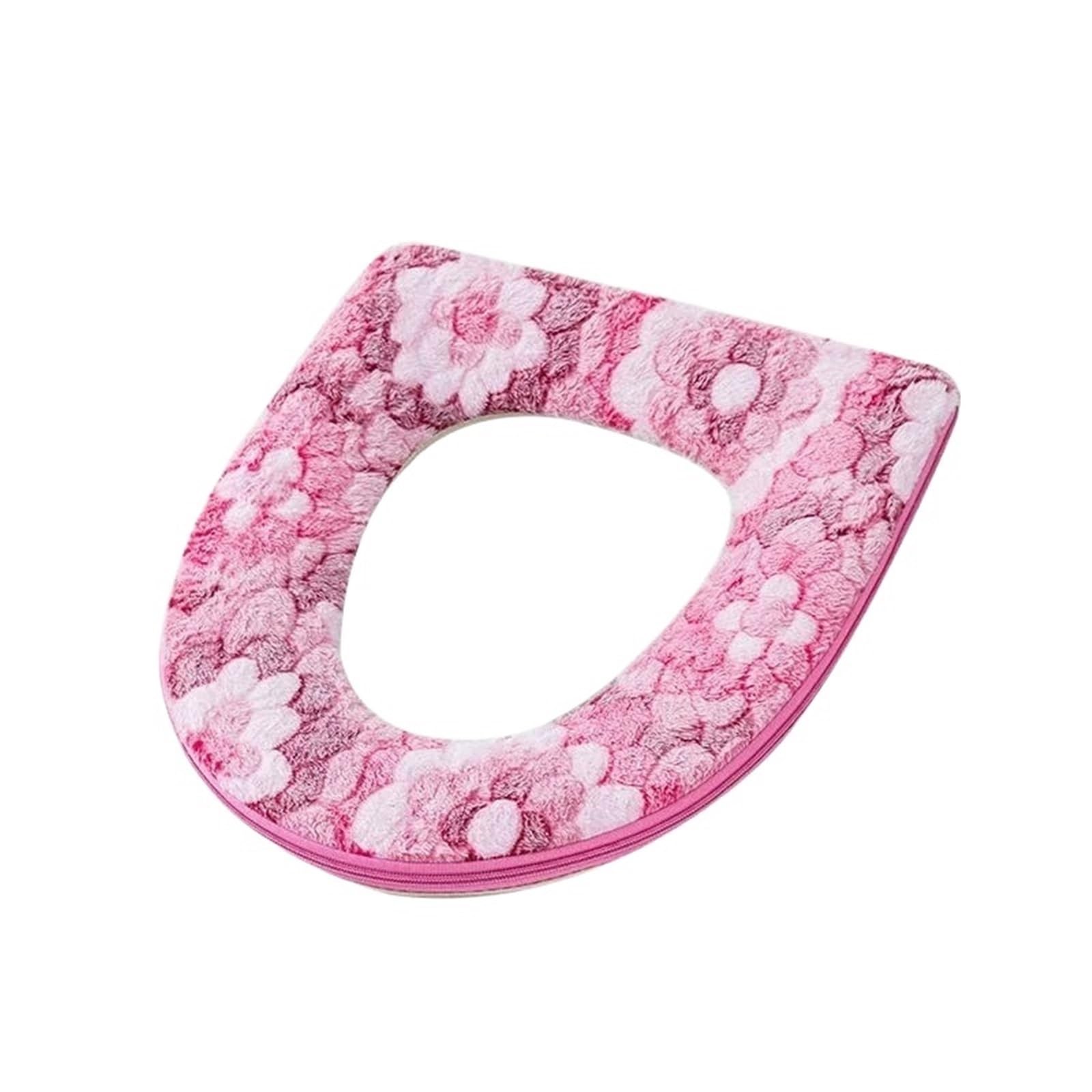 PADGCNOR Soft Toilet Seat Cushion Warm Toilet Seat Cover with Lid Top Pad Bathroom Warmer Soft Zipper Design Washable