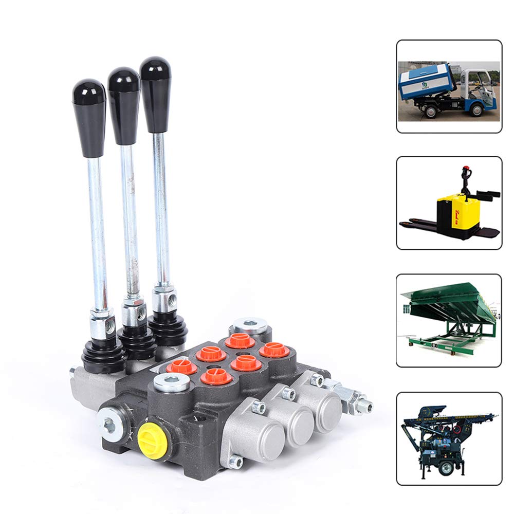 MINRS Valvola idraulica, valvola di controllo manuale, 3 prese, 3600psi, 60L/min, cilindro idraulico a doppia azione, valvola di controllo direzionale idraulica per trattore, caricatore, rimorchi