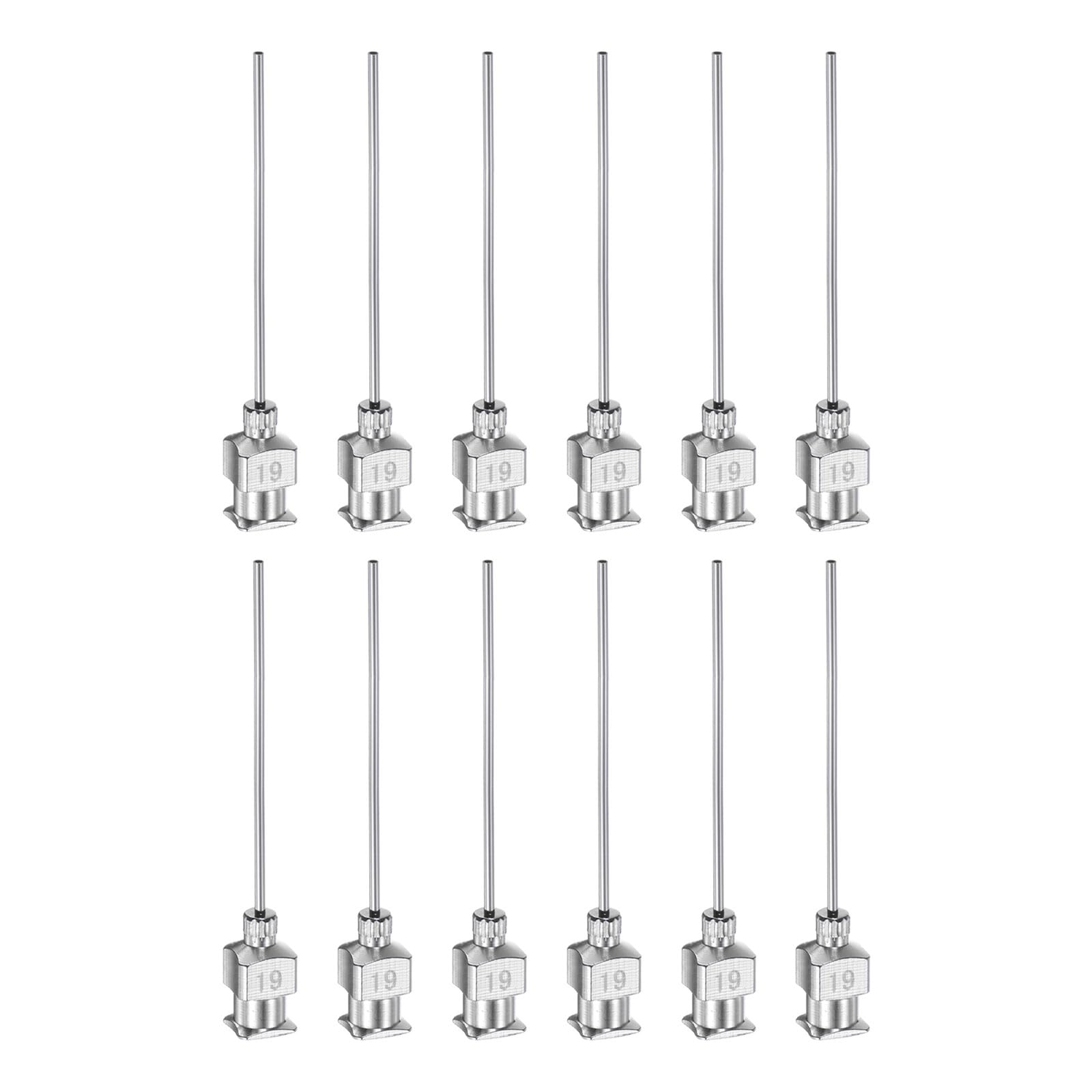 QUARKZMAN 12 szt. 19 igieł do dozowania ze stali nierdzewnej, 1 1/2" igła do kleju metalowego, pełne fazowane końcówki Luer Lock do lepkich płynów, tuszu, kleju, zastosowań laboratoryjnych