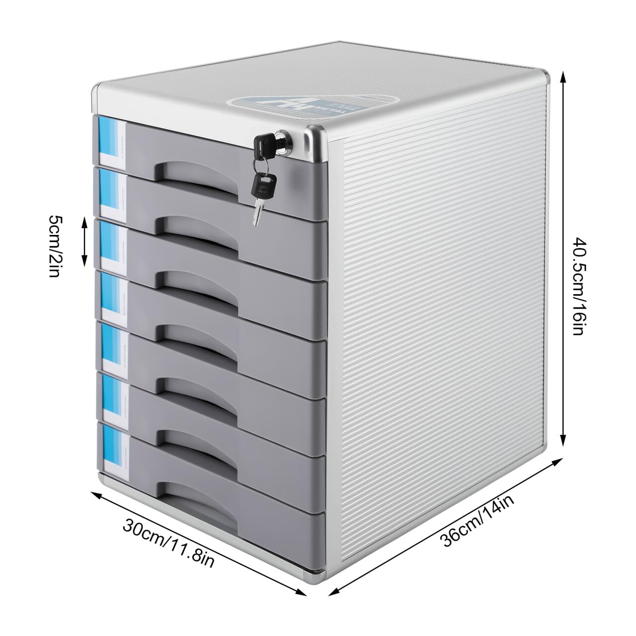Schubladenbox Ablagebox SchüBe Integriertes Design BüRo Zuhause Studie Stifte BüRomaterialien Dokumentenspeicherbox Mit 7Geschlossenen Schubladen AblagefäCher Stapelbar Organizer GroßEr KapazitäT