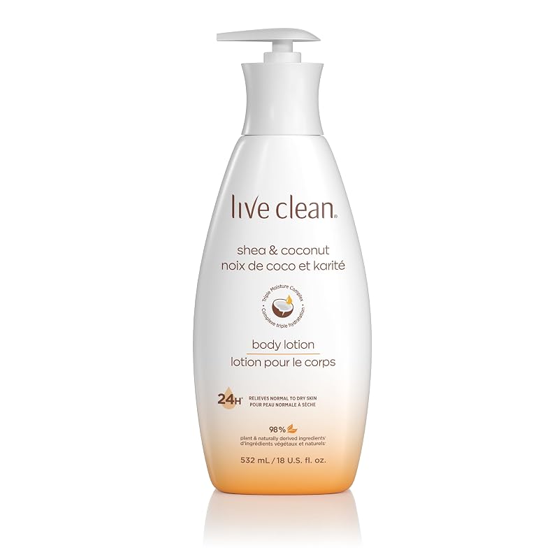 Loção corporal Live Clean com manteiga de karité e coco, 530 mL