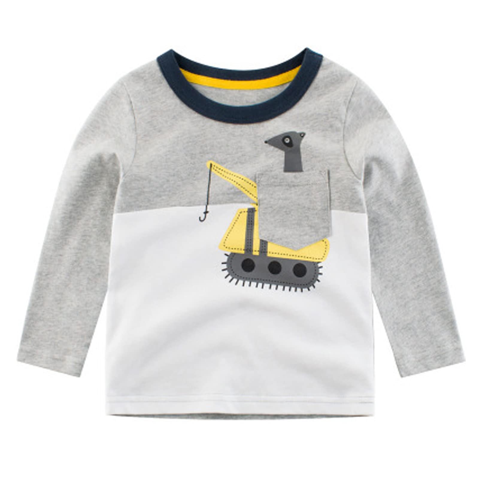 Supfans Toddler Boys Long Sleeve T-Shirts Casual Bambini e Ragazzi (Pacco da 3)