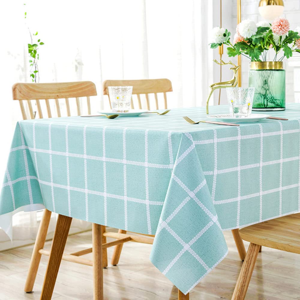 Nappe imperméable en PVC anti-huile et épaisse de format rectangulaire motif grille