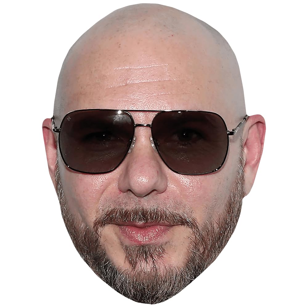 Pitbull (Sunglasses) Celebrity Mask, Flat Card Face, Fancy Dress Mask