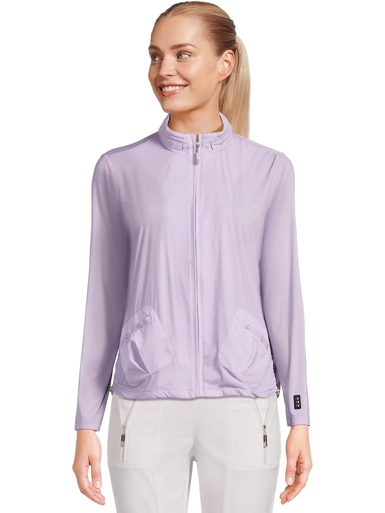 Pink Jamie Sadock Sunsense 35 SPF Lightweight Full Zip Jacket