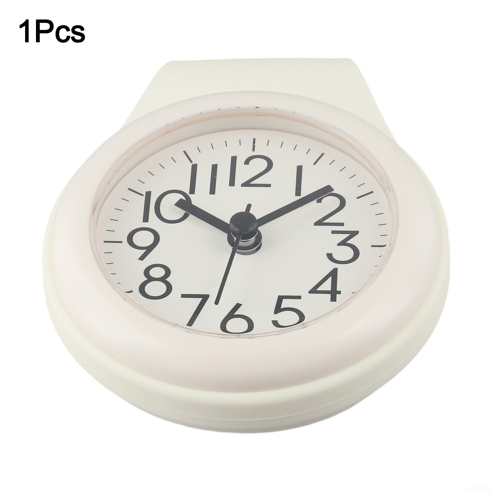 Reloj compacto impermeable para baños, fácil de leer, pantalla digital, funcionamiento silencioso para duchas (blanco)
