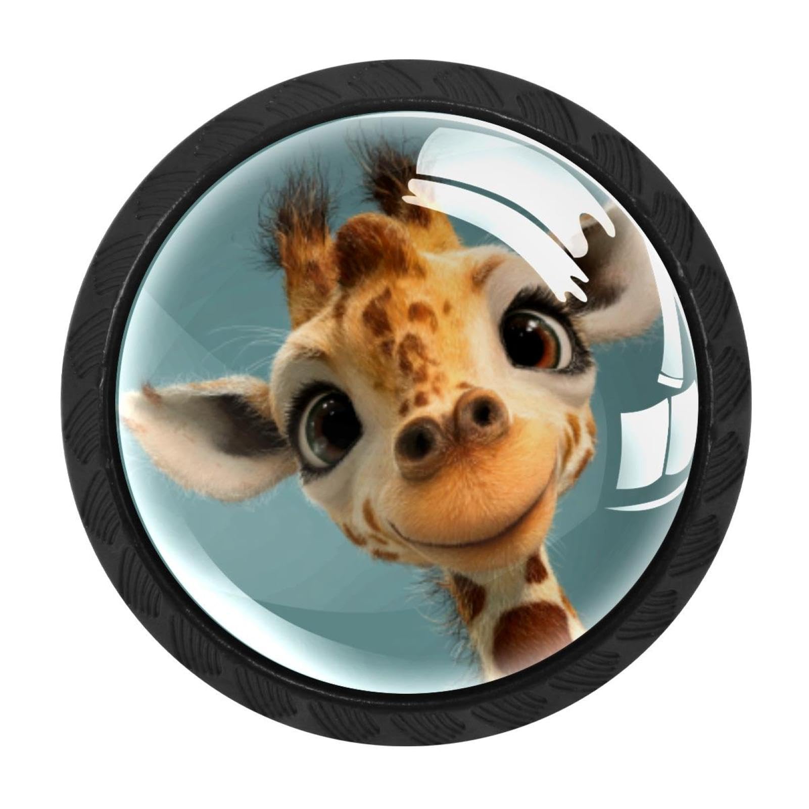 CHENZZZZ 4 Pieces Kitchen Cabinet Knobs Cute Giraffe (4) Drawer Knobs Dresser Knobs Drawer Pulls Door Knobs Dresser Drawer Handles Knobs for Dresser Drawers