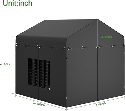 Miniatura 22 de Perrera de acero para perros medianos y pequeños, jaula con revestimiento antioxidante con techo, resistente a todo tipo de clima, con doble